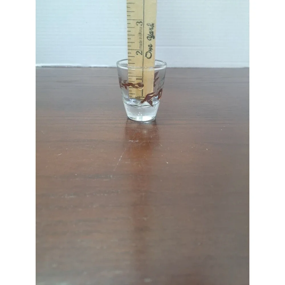 Vintage Shot Glass With Brown Flying Ducks